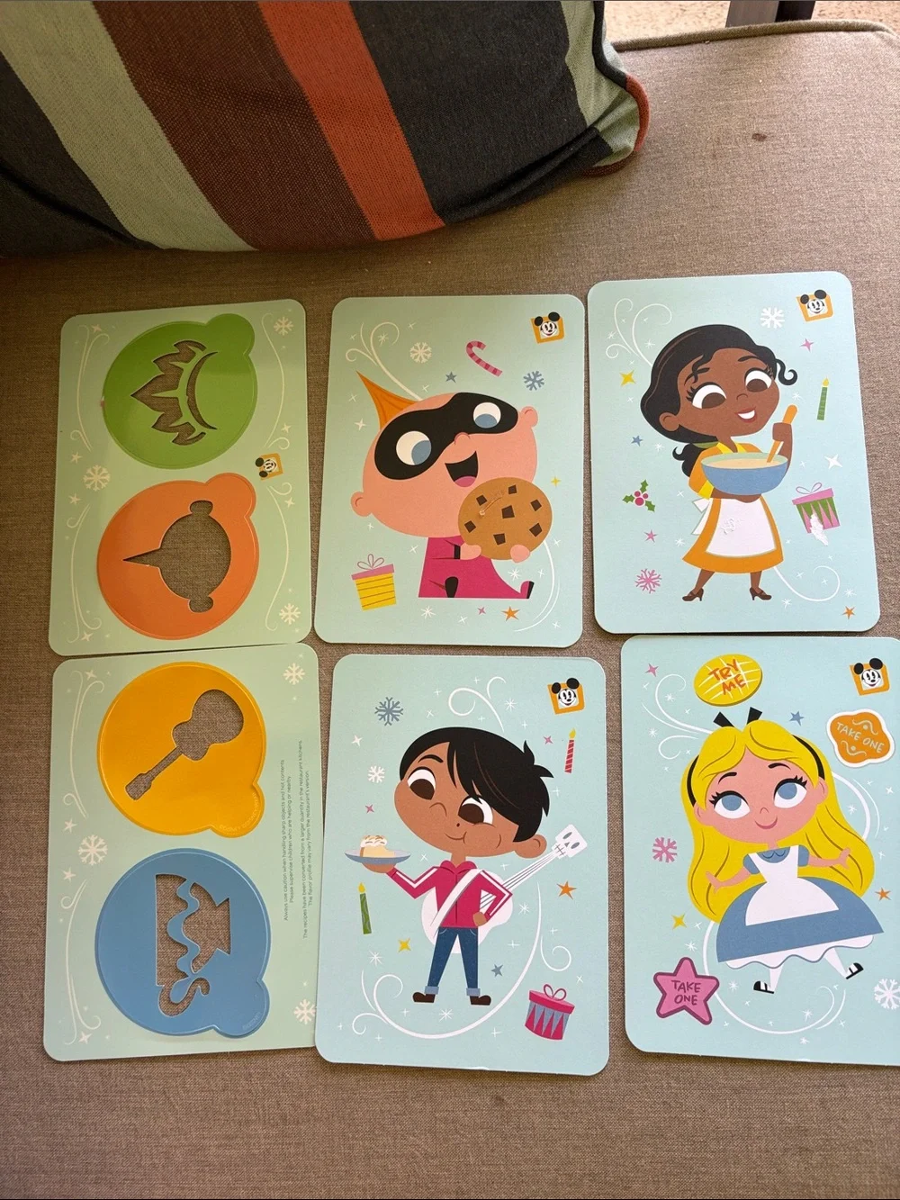 Set of Disney postcard suitable for framing with recipes on the back
